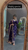 Royal Purple Banarasi Set with Intricate Floral Embroidery and Elegant Design