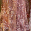 Designer Dusty Rose Pink Net Saree with Heavy Sequin and Floral Embroidery Work, Paired with a Matching Satin Underskirt and Complementary Festive Choker Necklace